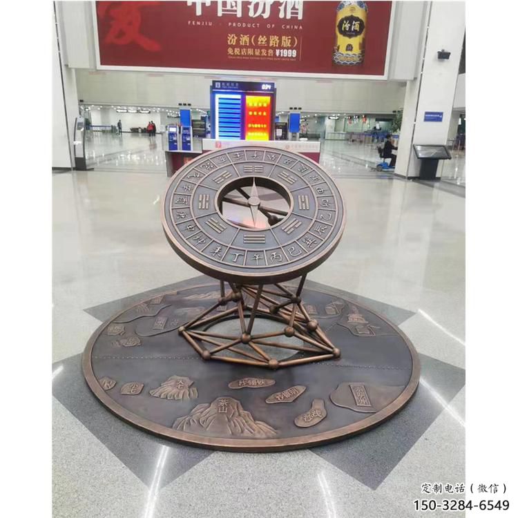 商業街日晷雕塑 烤漆雕塑 彩繪計時雕塑