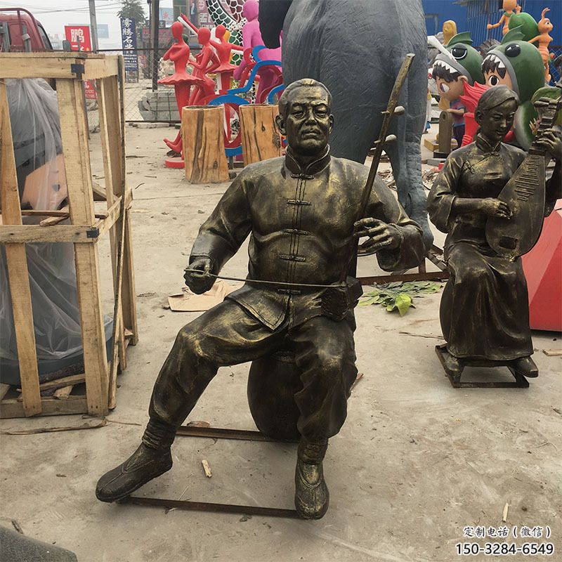 商業(yè)街琵琶雕塑 烤漆音樂雕塑 彩繪樂器雕塑