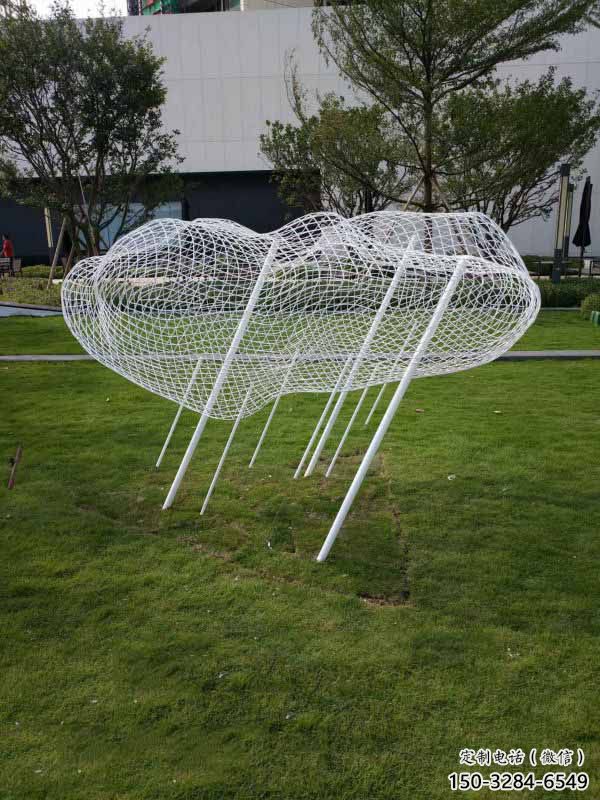 創(chuàng)意云梯雕塑 啞光梯子雕塑 公園云朵雕塑