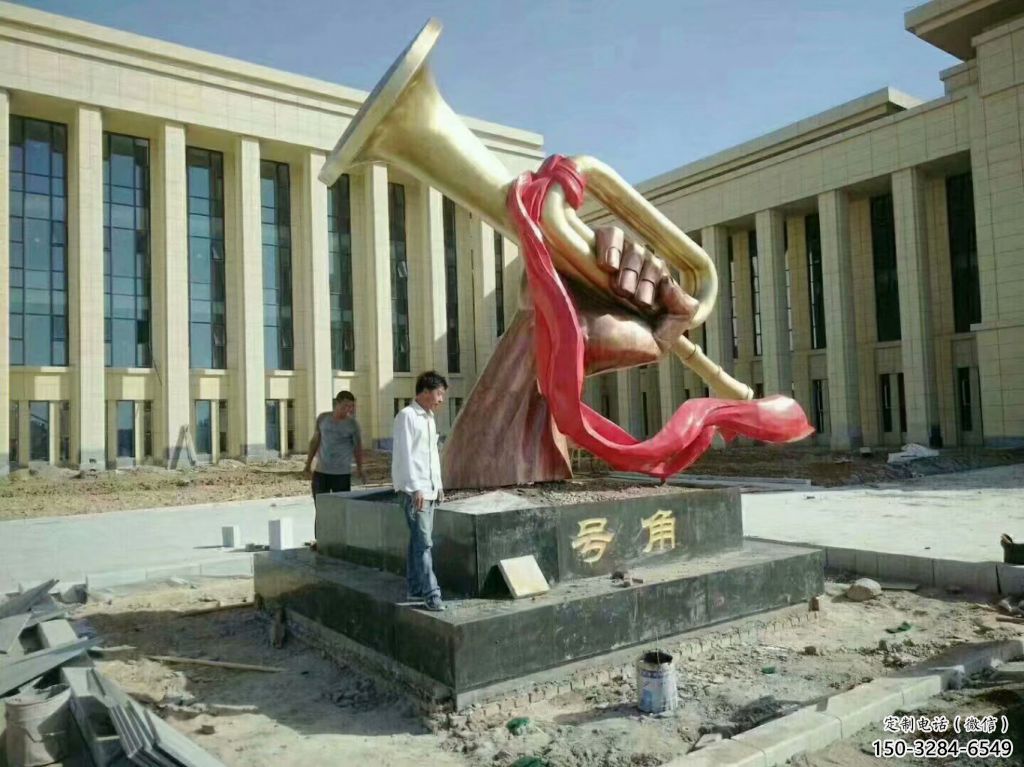 園林沖鋒號(hào)雕塑 田間彩繪雕塑 仿真擺件