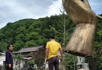 大型佛手雕塑 鍛造發光觀音手雕塑 房地產雕塑