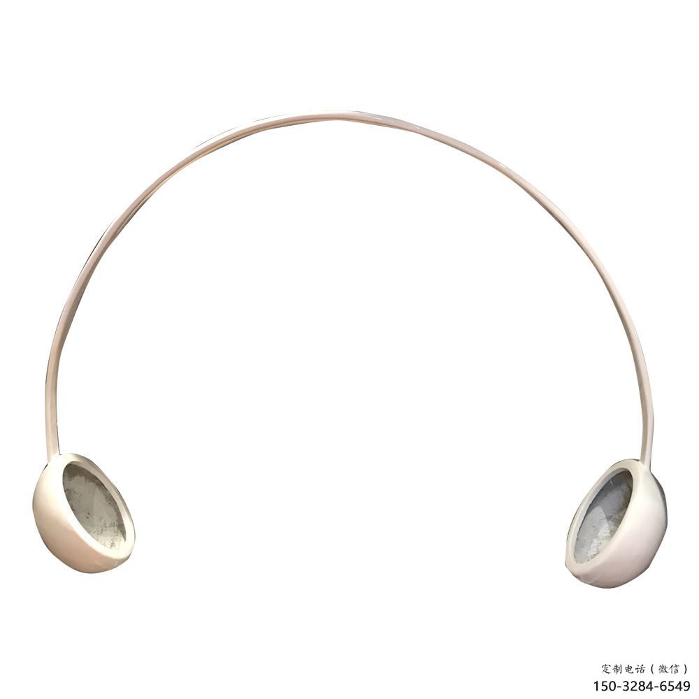 創(chuàng)意耳麥雕塑 啞光音樂雕塑 公園耳機雕塑