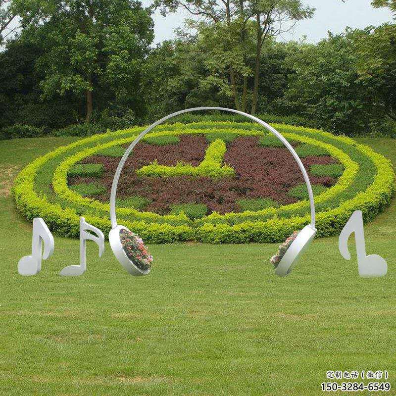 街道耳麥雕塑 現代音樂雕塑 彩繪耳機雕塑