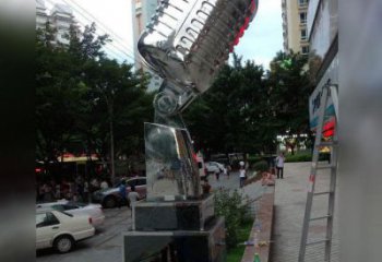 公園麥克風(fēng)雕塑 戶外音樂(lè)雕塑 抽象話筒雕塑