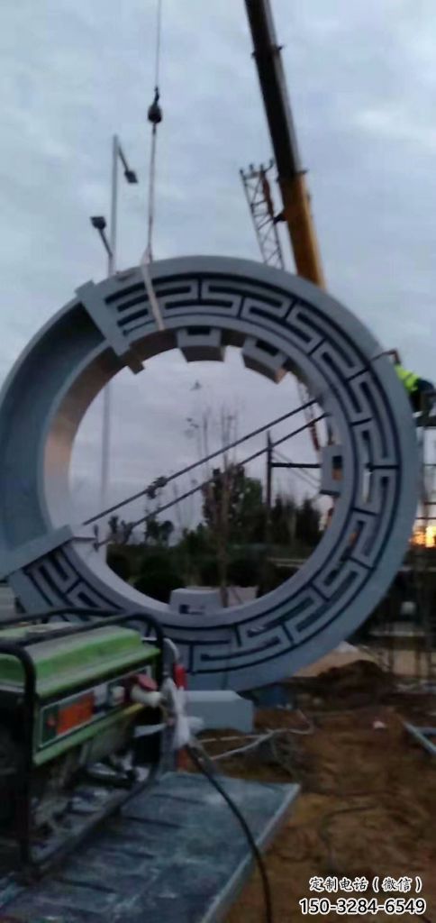 街道花環雕塑 現代環形雕塑 彩繪雕塑