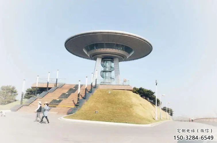 中式飛碟雕塑 啞光飛船雕塑 游樂場宇宙雕塑