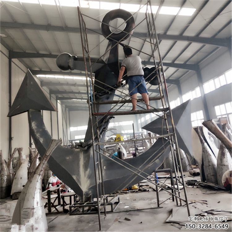 仿真船錨雕塑 電鍍現(xiàn)代碼頭雕塑 部隊(duì)雕塑