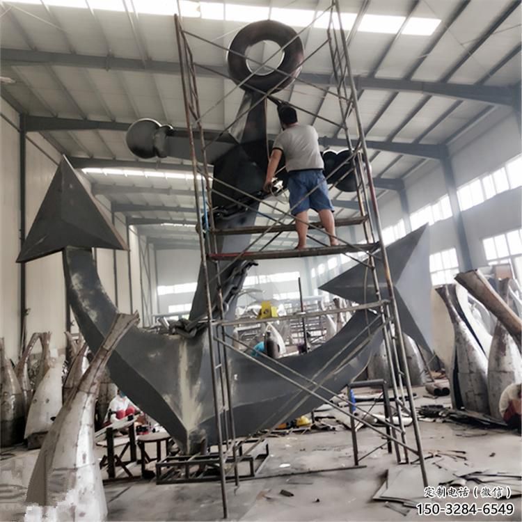 鋼管船錨雕塑 異形噴水碼頭雕塑 農(nóng)村雕塑