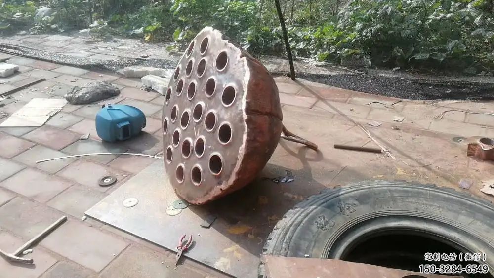 鋼管蓮蓬雕塑 異形噴水植物雕塑 農村雕塑