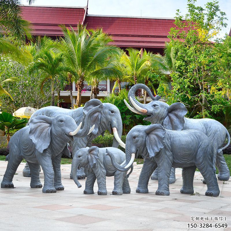 主題大象雕塑優(yōu)選，多彩藝術(shù)，景觀仿真大象雕塑選用