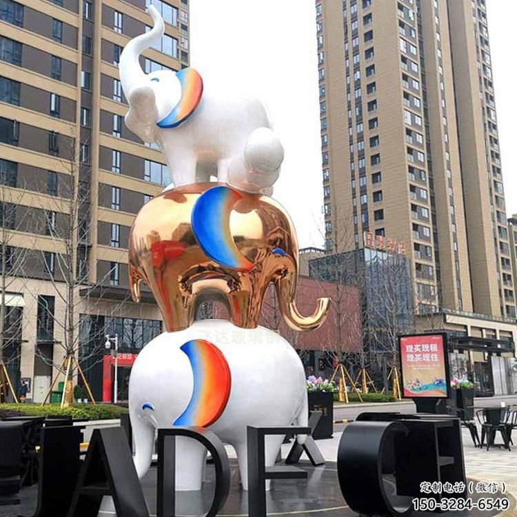 大象雕塑定價(jià)，街頭雕塑，烤漆卡通大象雕塑定價(jià)