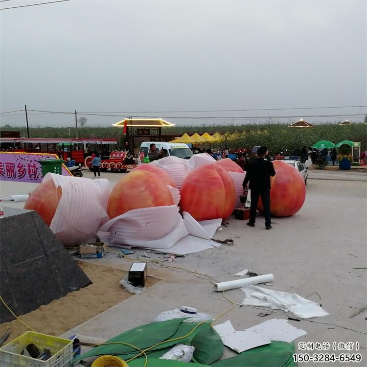 地產果籃雕塑生產，城市裝飾，桃子果籃雕塑選定