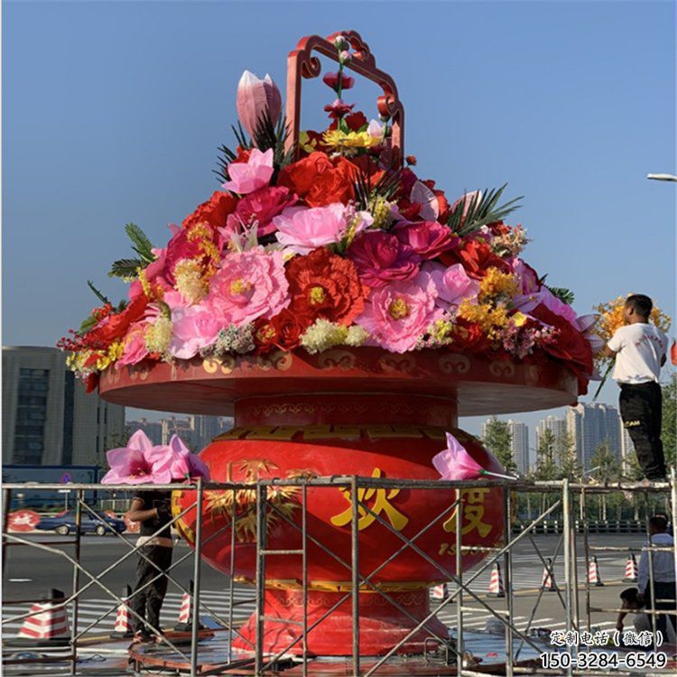 酒店花籃雕塑，仿真歐式雕塑，仿古擺件