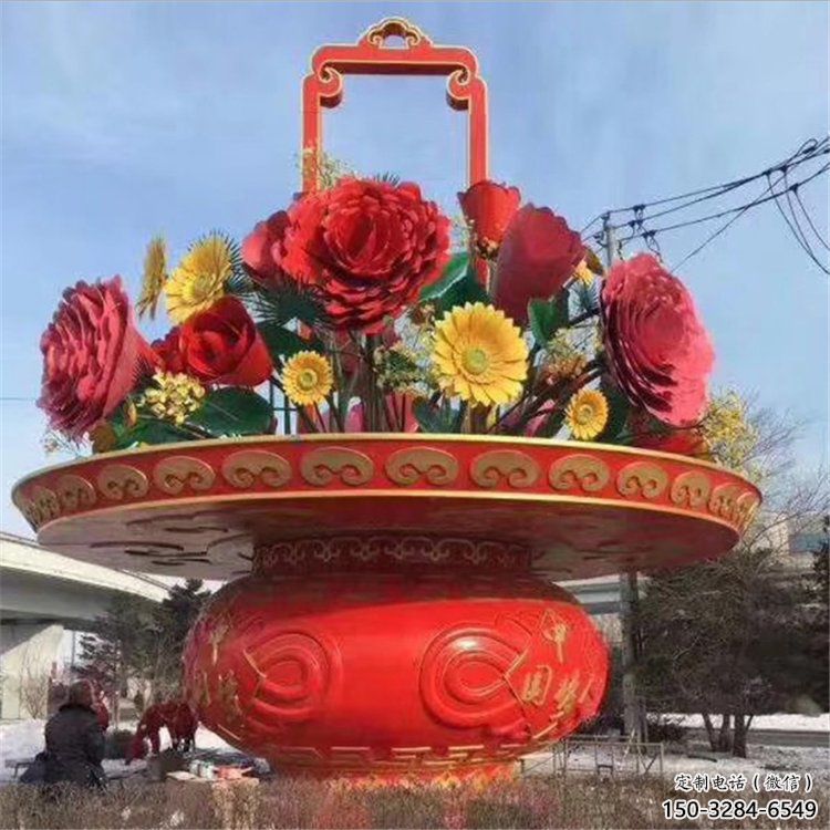 幼兒園花籃雕塑，鐵藝文化雕塑，鑄造制作