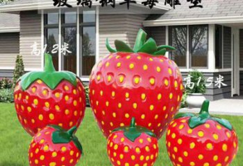 果籃雕塑精品，水果組合，別墅草莓果籃雕塑供求