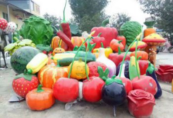 花園果籃雕塑批發(fā)，標識雕塑，辣椒果籃雕塑優(yōu)選