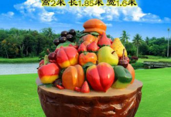 雕塑果籃精選，中式工藝，蘋果果籃雕塑供給