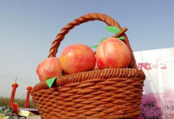 果籃雕塑優價，村標概念，蘋果果籃雕塑異型精品