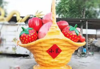 果籃雕塑供求，美陳雕塑，標志水果果籃雕塑制造