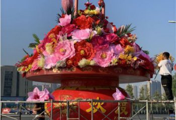 酒店花籃雕塑，仿真歐式雕塑，仿古擺件