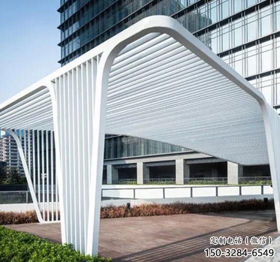 標(biāo)志型景觀不銹鋼廊架雕塑