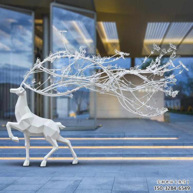 景觀小鹿雕塑供需，廣場雕塑，廣場烤漆小鹿雕塑選用