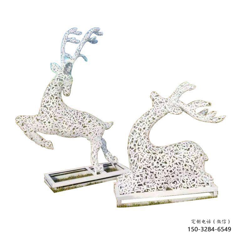 梅花鹿雕塑預定，城區小品，鏤空梅花鹿雕塑制造商