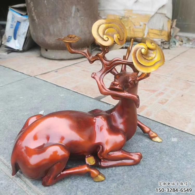 抽象馴鹿雕塑，仿古動物雕塑，仿古擺件