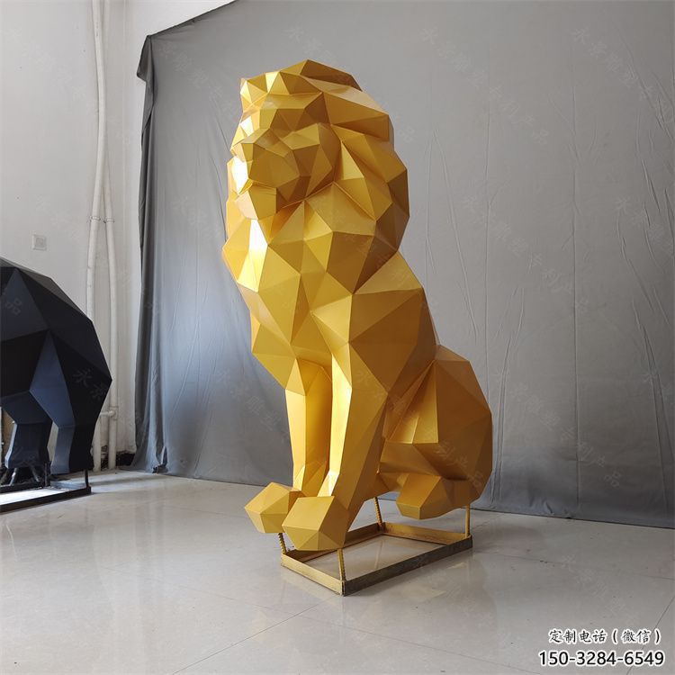 景觀獅子雕塑供應，切面動物雕塑，不銹鋼獅子雕塑供求