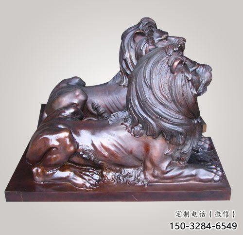 紅銅獅子方案精品，景觀雕塑，房地產趴獅雕塑生產商
