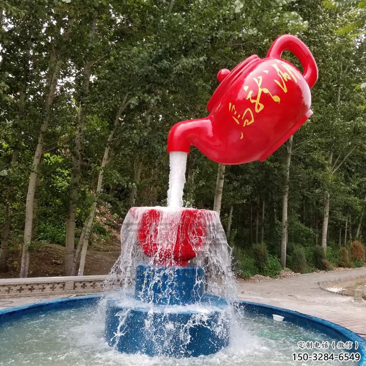 彩繪吊壺天壺雕塑，標(biāo)識(shí)雕塑，大型吊壺雕塑公司