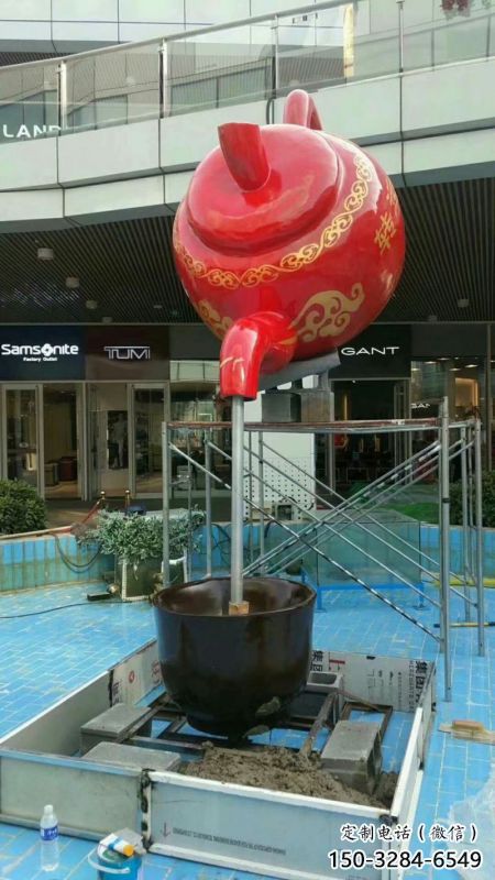 懸空流水吊壺雕塑生產(chǎn)制作