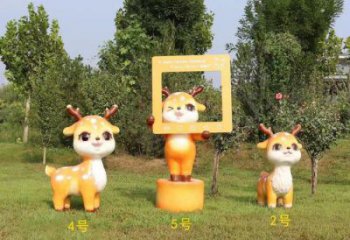 地產小鹿雕塑預定，露天雕塑，廣場卡通小鹿雕塑制作