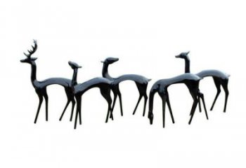小鹿雕塑展品，公園小品，景觀抽象銅鹿雕塑生產(chǎn)商