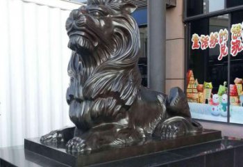 大門口獅子雕塑，仿銅玻璃鋼獅子雕塑加工制作