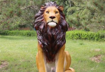仿真獅子雕塑，公園動物景觀雕塑，玻璃鋼獅子雕塑