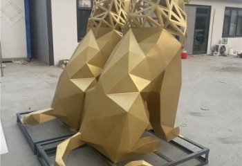 景觀獅子雕塑制造，歐式風格，不銹鋼獅子雕塑定價