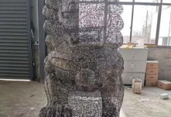 鏤空獅子雕塑預定，城區小品，不銹鋼獅子雕塑制造商