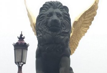 大型獅子雕塑制造商，戶外擺件，軟裝飛獅雕塑定制