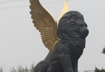 金屬獅子雕塑通用，城市雕塑，大型飛獅雕塑指用