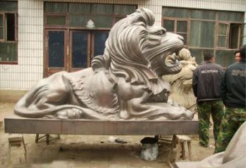 園林獅子雕塑服務商，美陳雕塑，趴獅雕塑精選