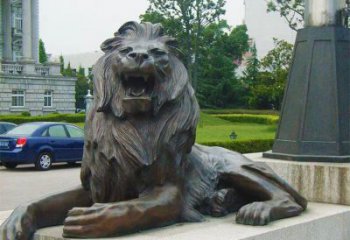 獅子雕塑定制，小區雕塑，建筑趴獅雕塑提供