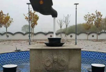 戶外水景吊壺雕塑，公園小品，流水吊壺雕塑制作