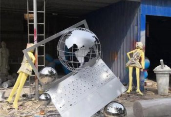 地球儀雕塑觀賞型，街景小品，筆記本地球儀雕塑廠家常用