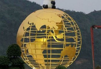 地球儀雕塑常用，鋼管組合，景觀烤漆地球儀雕塑生產(chǎn)