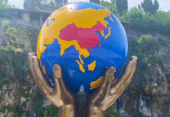 地球儀雕塑供求，城市雕塑，景觀手托地球儀雕塑優選