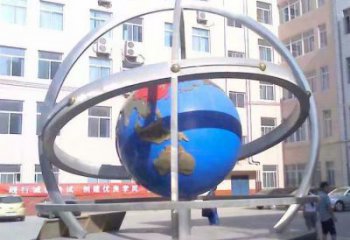 地球儀雕塑觀賞型，廣場系列，現代地球儀雕塑廠家優選