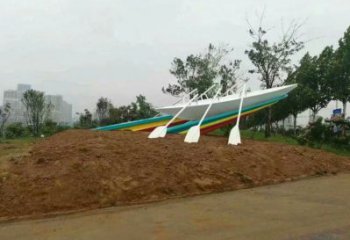 龍舟工藝選用，彩鋼制作，不銹鋼龍舟雕塑制造商