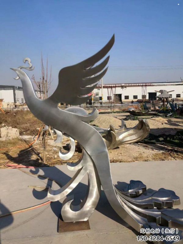 鳳凰雕塑精選，街頭藝術，公園不銹鋼鳳凰雕塑廠家