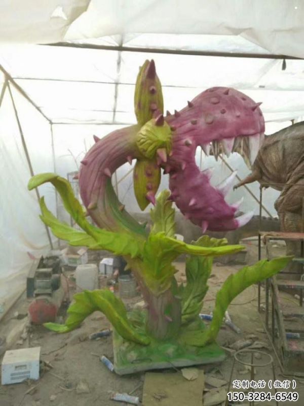 食人花雕制作，廣場系列，彩繪食人花雕塑優(yōu)選